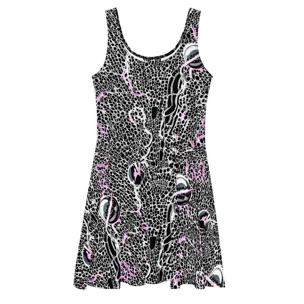 Pink Fracture on Skater Dress — Front