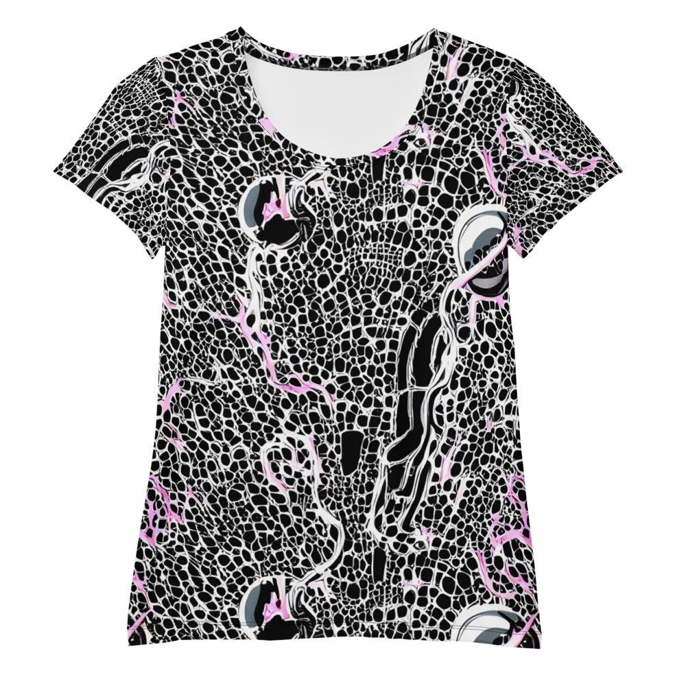 Pink Fracture on Women's Athletic T-Shirt — Front