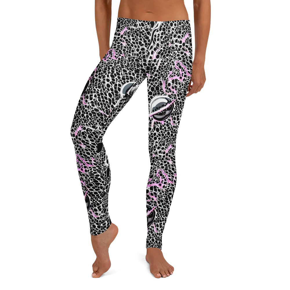 Pink Fracture on Leggings — Front