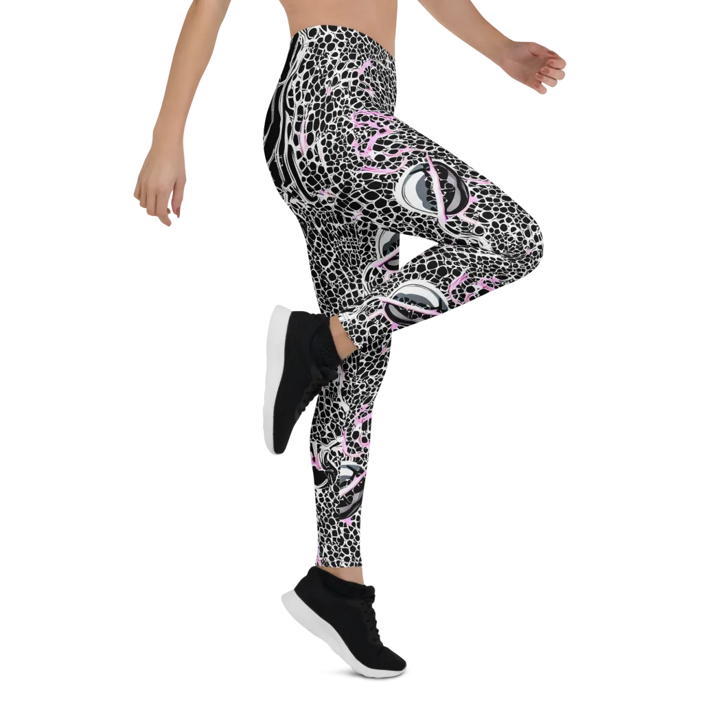 Pink Fracture on Leggings — Right