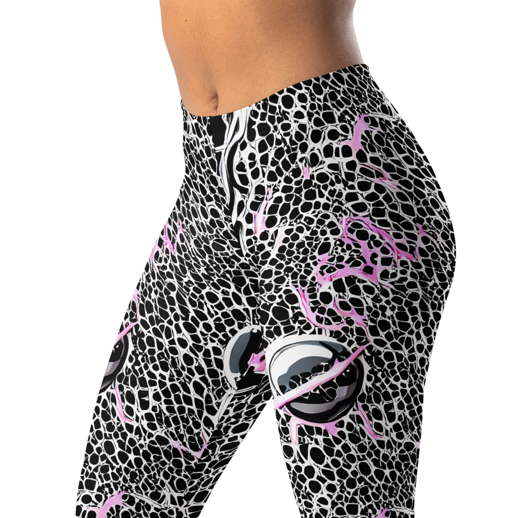 Pink Fracture on Leggings — Left Front
