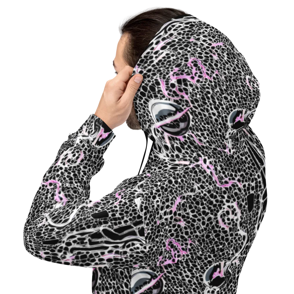 Pink Fracture on Hoodie — Back