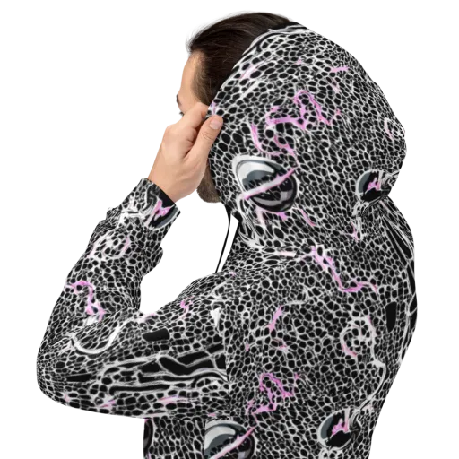 Pink Fracture on a Hoodie