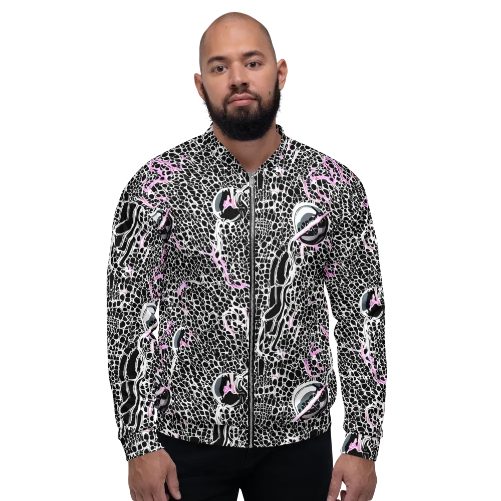 Pink Fracture on Bomber Jacket — Front