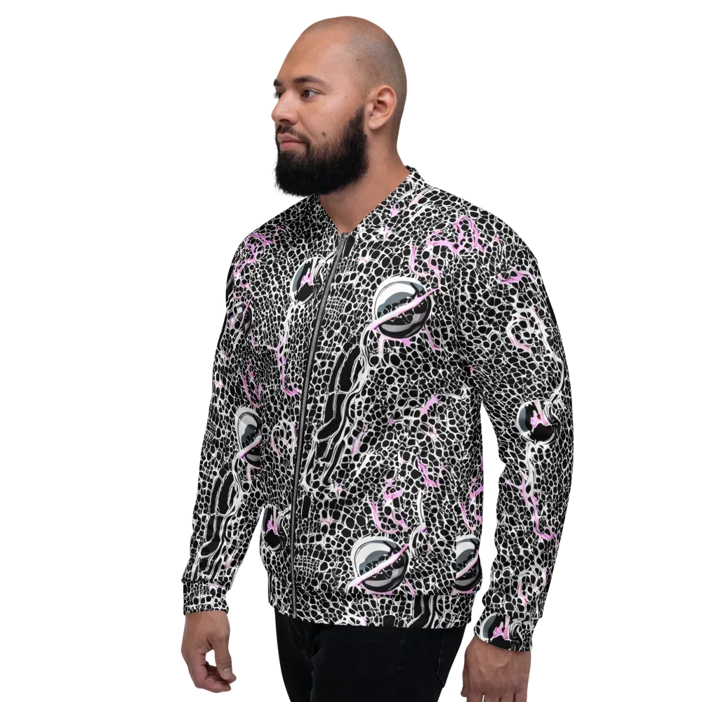Pink Fracture on Bomber Jacket — Left
