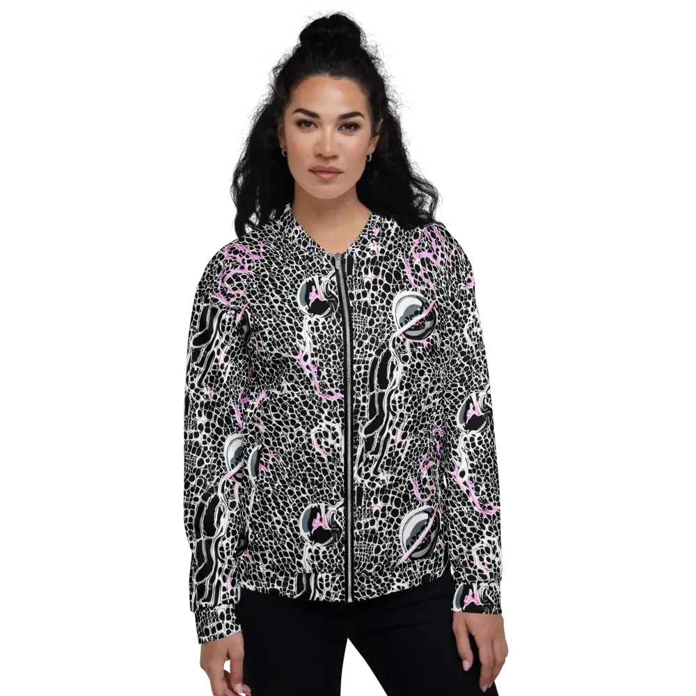 Pink Fracture on Bomber Jacket — Front