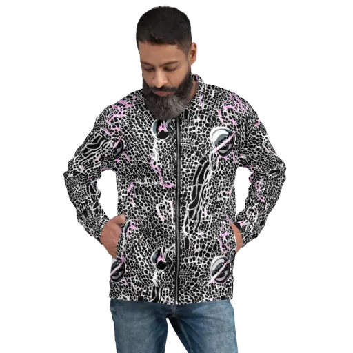 Pink Fracture on a Bomber Jacket
