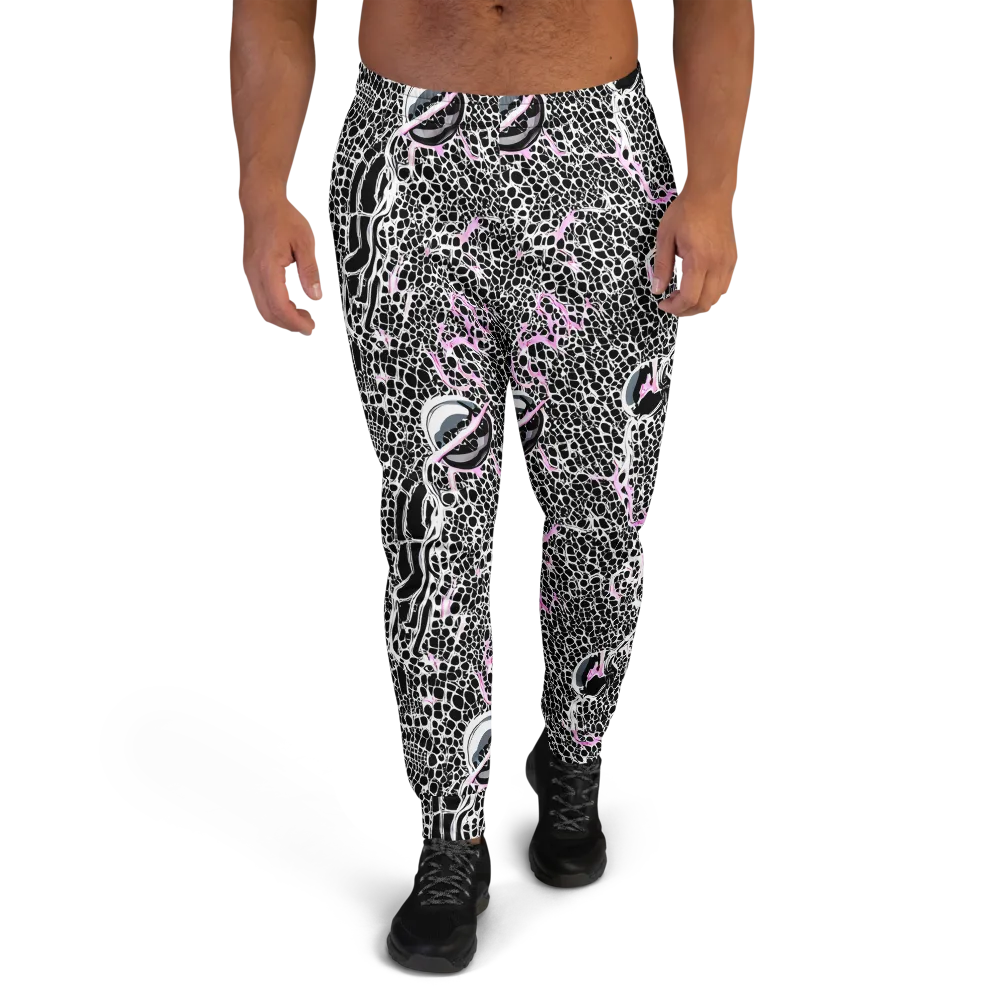 Pink Fracture on Men's Joggers — Front