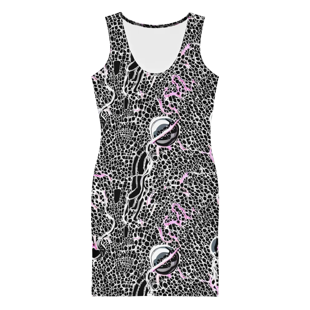 Pink Fracture on Bodycon Dress — Front