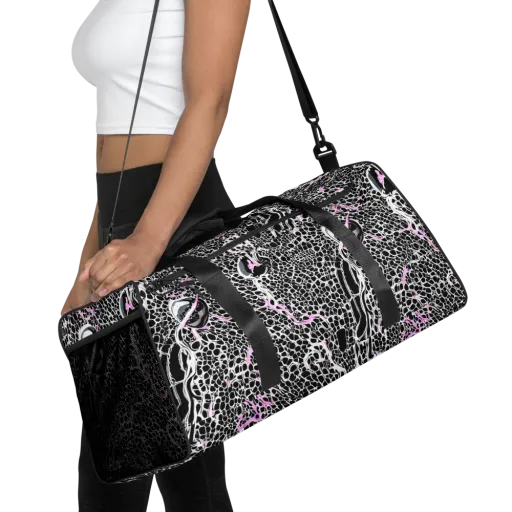 Pink Fracture on a Duffle Bag