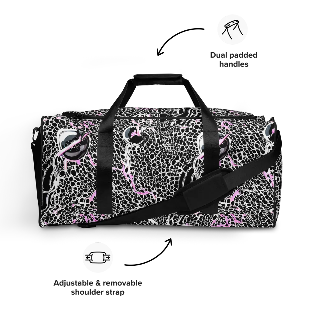 Pink Fracture on Duffle Bag — Front