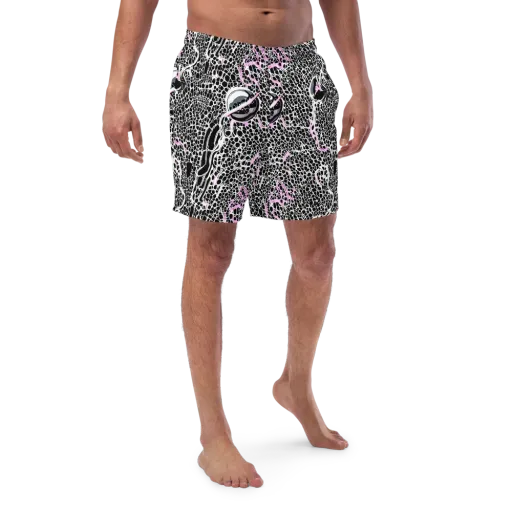 Pink Fracture on a Swim Trunks