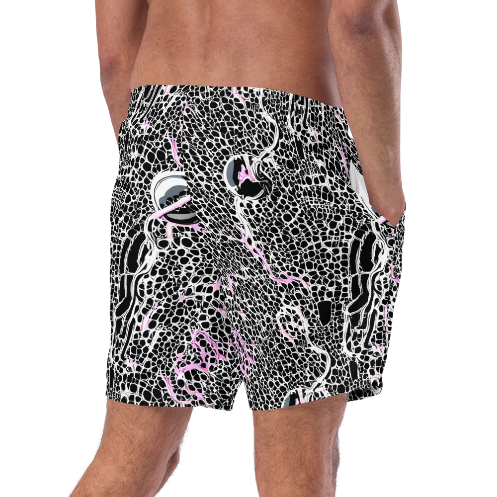 Pink Fracture on Swim Trunks — Right Back