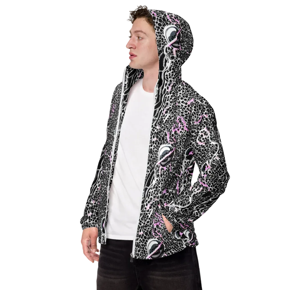 Pink Fracture on Men's Windbreaker — Left Front