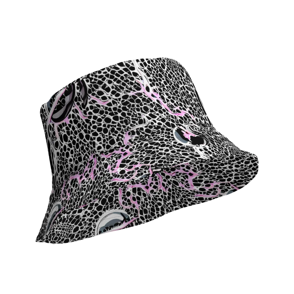 Pink Fracture on Reversible Bucket Hat — Product details Outside