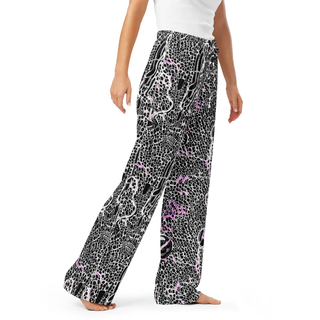 Pink Fracture on Women's Pajama Pants — Right Front
