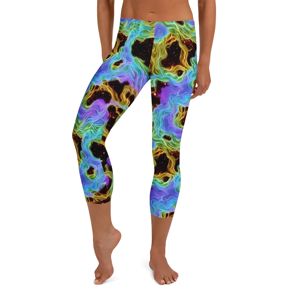 Galactic Tides on Capri Leggings — Front