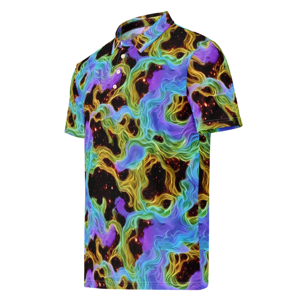Galactic Tides on Men's Slim Fit Polo Shirt — Left Front