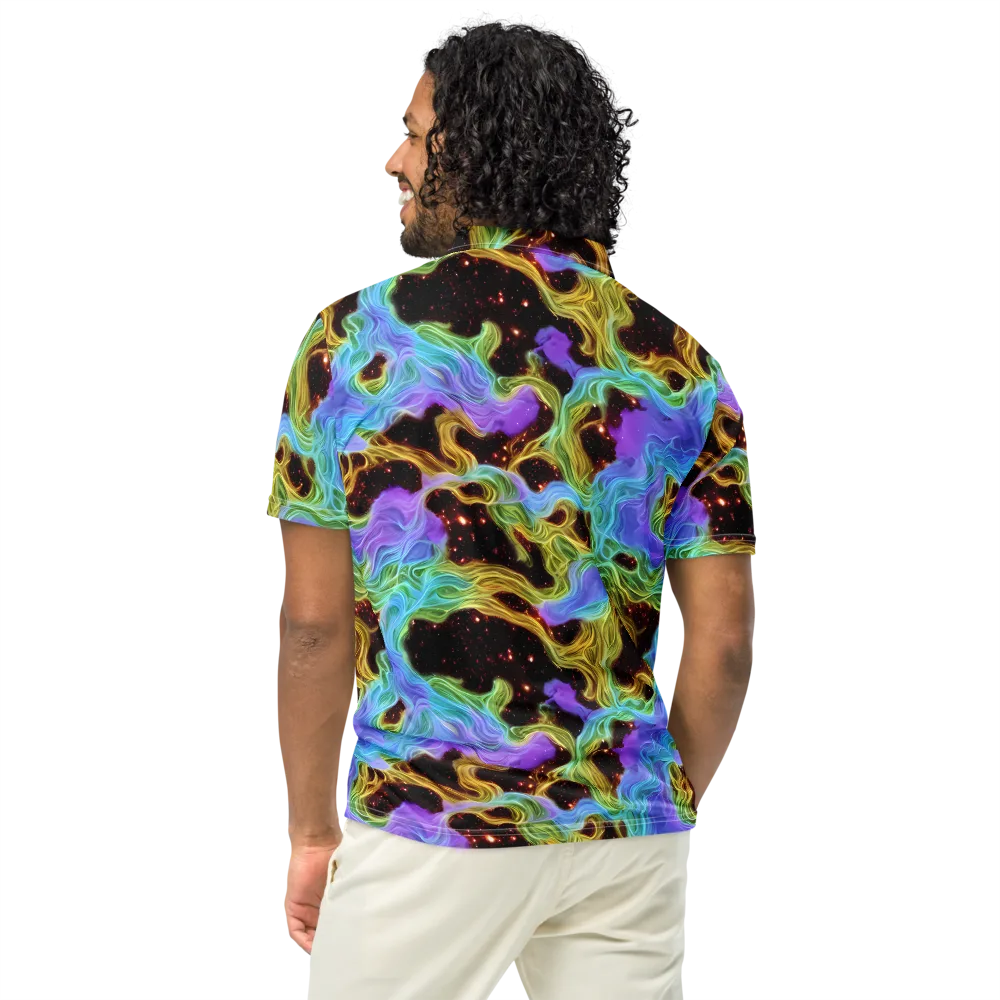 Galactic Tides on Men's Slim Fit Polo Shirt — Back