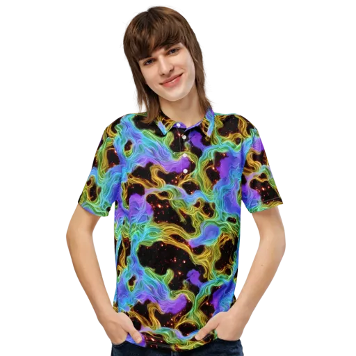 Galactic Tides on a Men's Slim Fit Polo Shirt