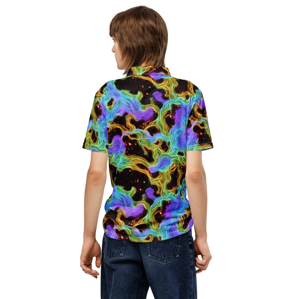 Galactic Tides on Men's Slim Fit Polo Shirt — Back