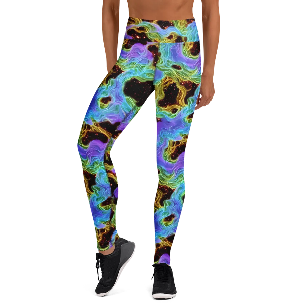 Galactic Tides on Yoga Leggings — Front