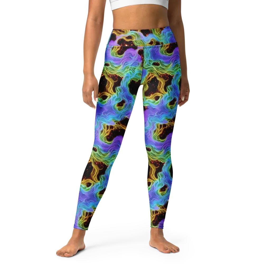 Galactic Tides on Yoga Leggings — Front