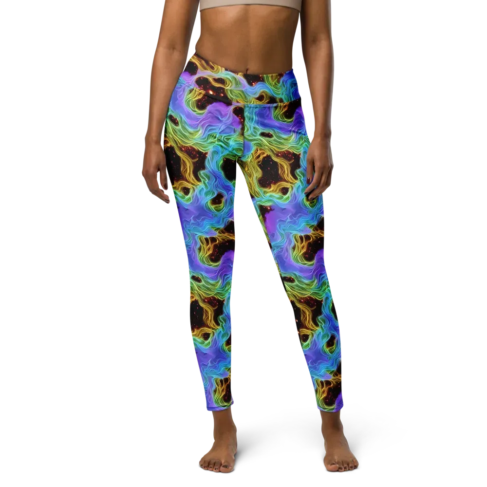 Galactic Tides on Yoga Leggings — Front