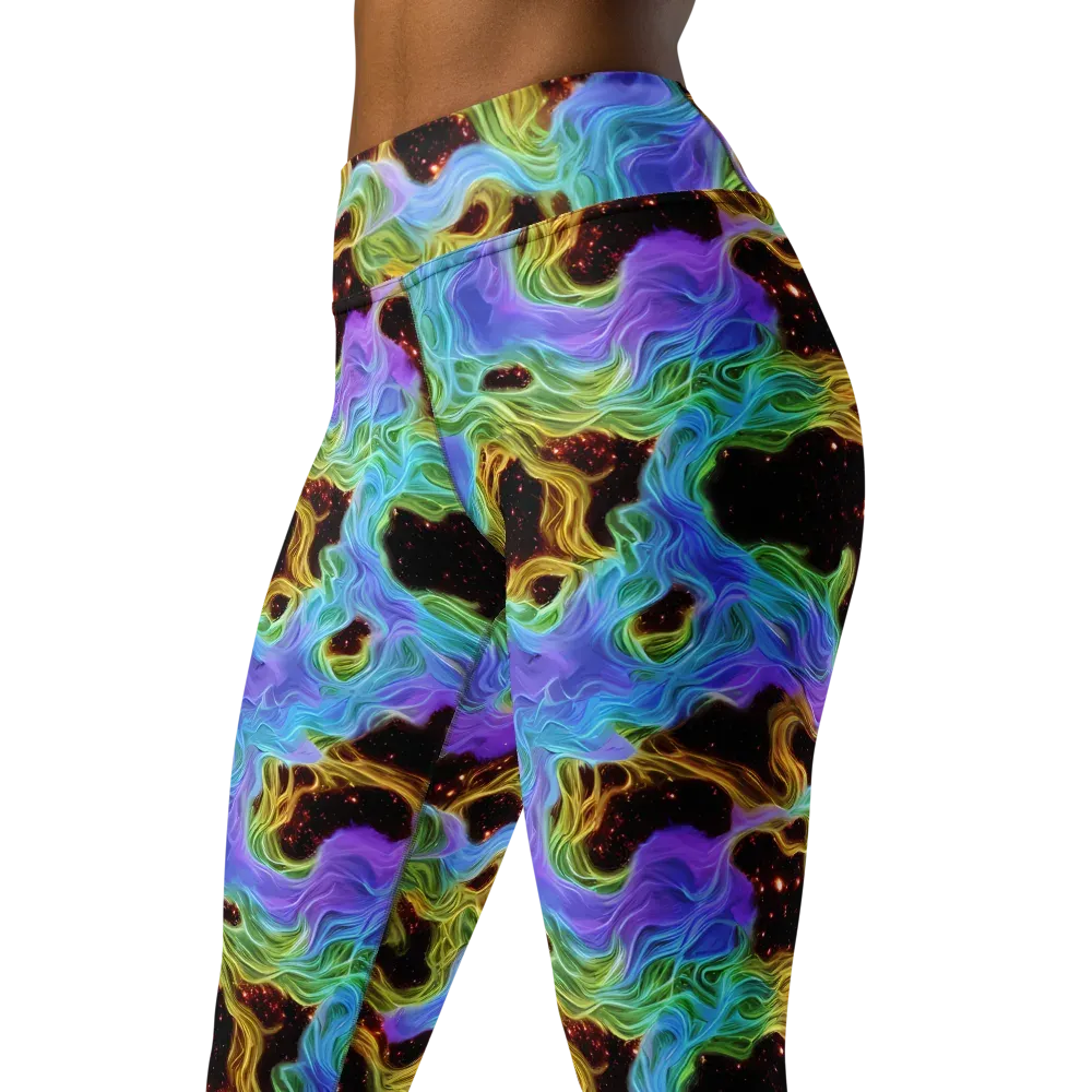 Galactic Tides on Yoga Leggings — Left Front