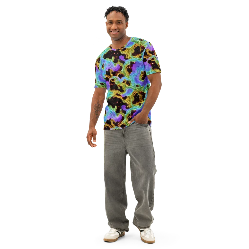 Galactic Tides on Men's Cotton Crew Neck T-Shirt — Front
