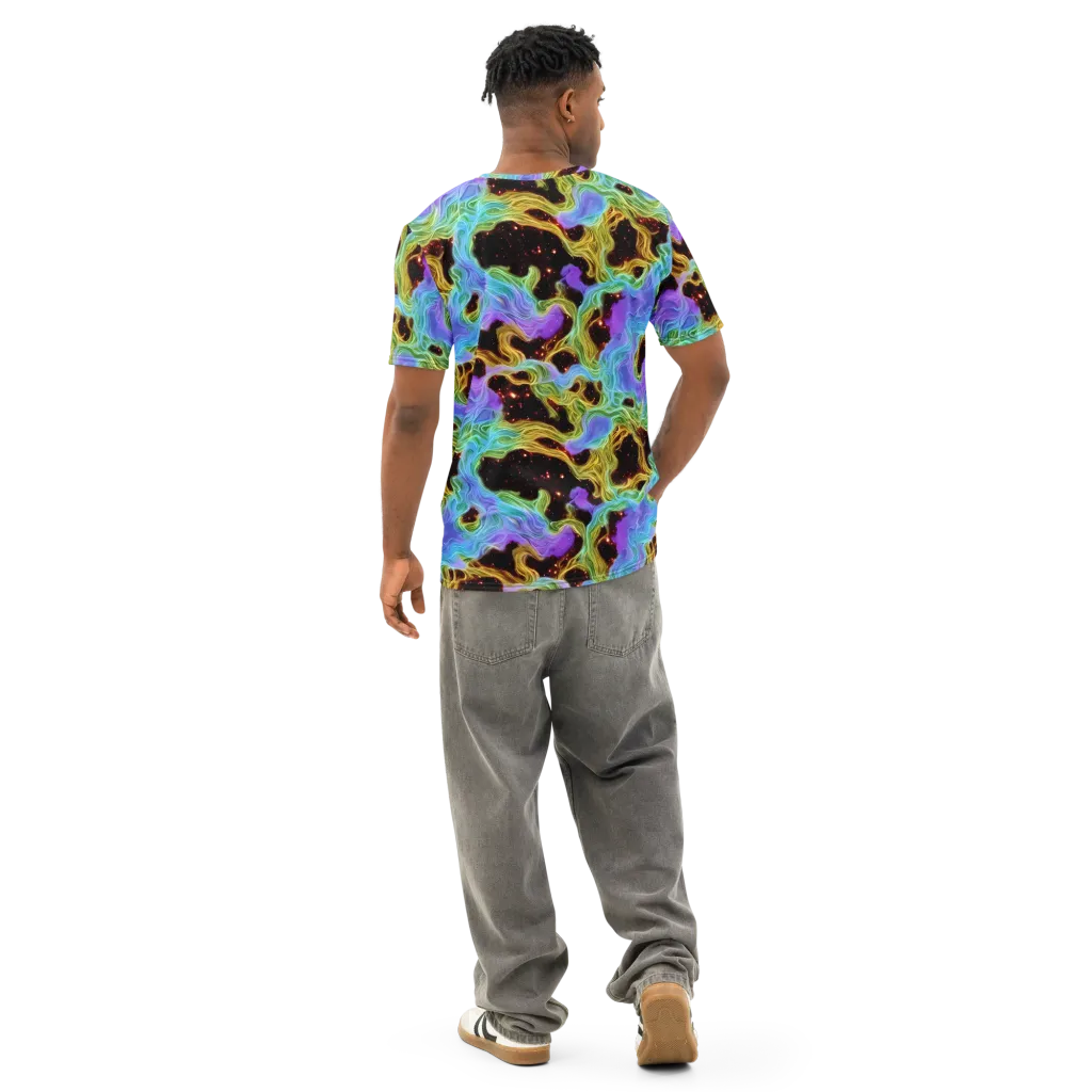 Galactic Tides on Men's Cotton Crew Neck T-Shirt — Back