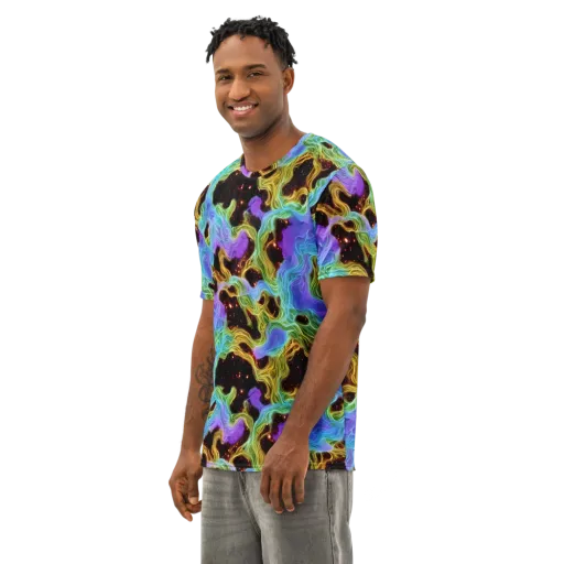 Galactic Tides on a Men's Cotton Crew Neck T-Shirt