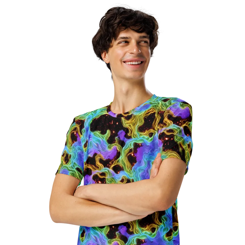 Galactic Tides on Men's Crew Neck T-Shirt — Left Front