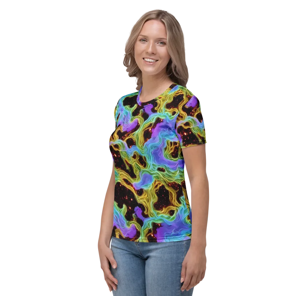Galactic Tides on Women's Crew Neck T-Shirt — Left