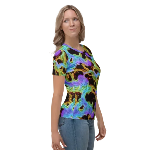 Galactic Tides on a Women's Crew Neck T-Shirt
