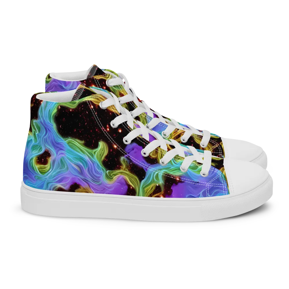 Galactic Tides on Women's High Top Canvas Shoes — Right