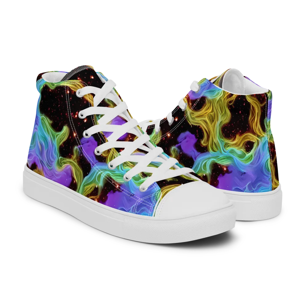 Galactic Tides on Women's High Top Canvas Shoes — Right