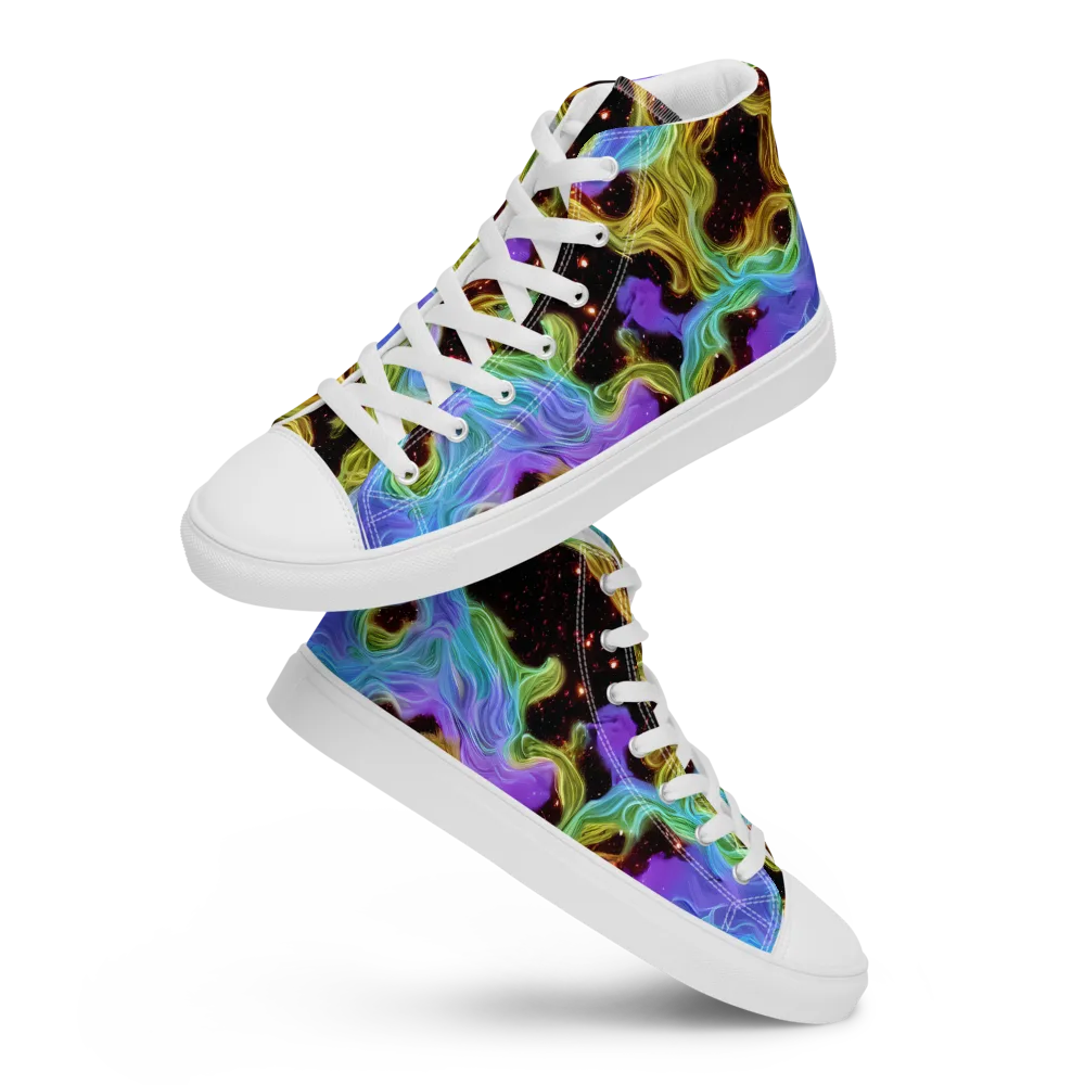 Galactic Tides on Women's High Top Canvas Shoes — Front