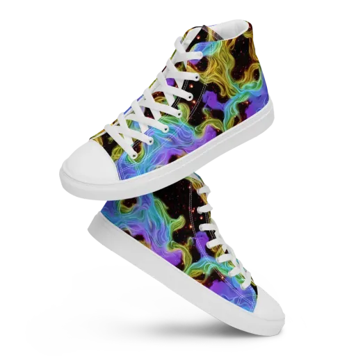 Galactic Tides on a Women's High Top Canvas Shoes
