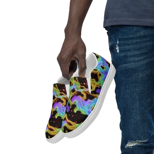 Galactic Tides on a Men's Slip-On Canvas Shoes