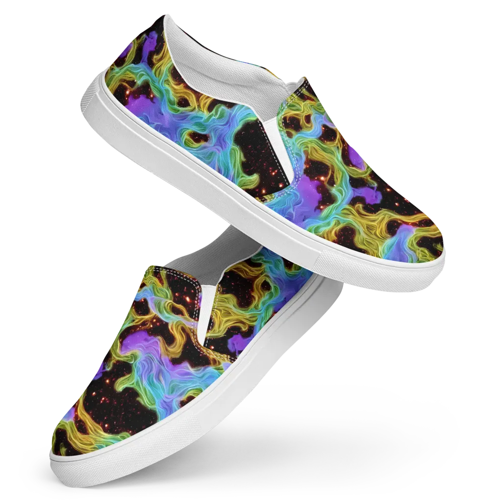 Galactic Tides on Women's Slip-On Canvas Shoes — Front