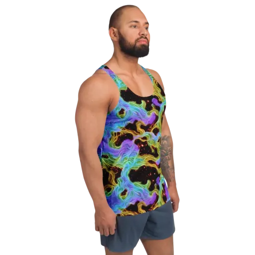Galactic Tides on a Men's Tank Top