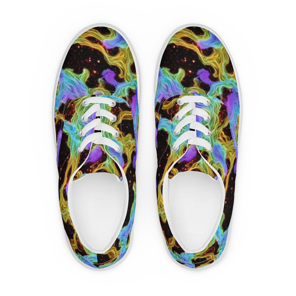 Galactic Tides on Men's Lace-Up Canvas Shoes — Front
