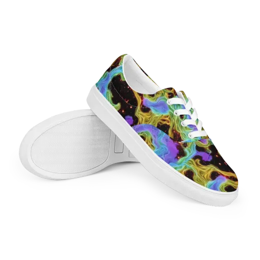 Galactic Tides on a Men's Lace-Up Canvas Shoes