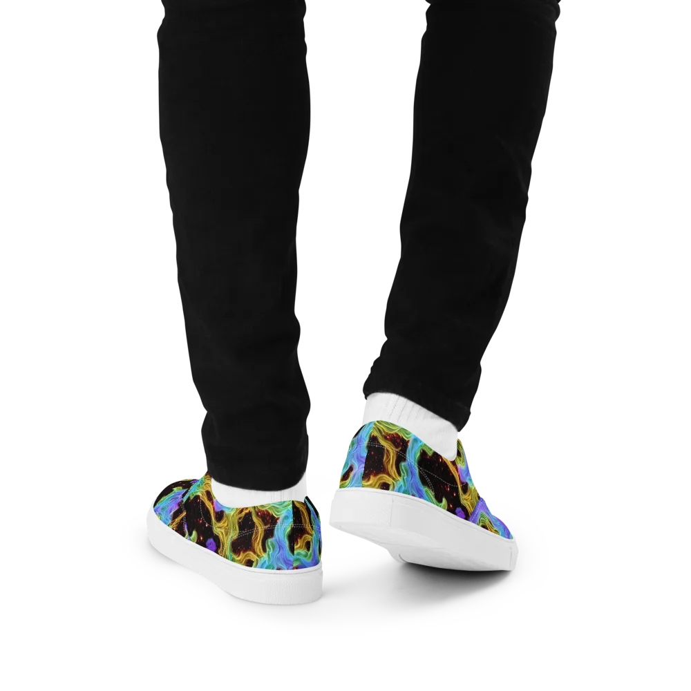 Galactic Tides on Men's Lace-Up Canvas Shoes — Back