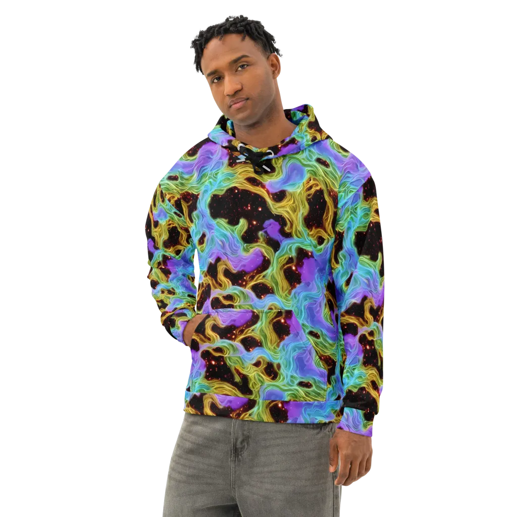 Galactic Tides on Cotton Hoodie — Left Front