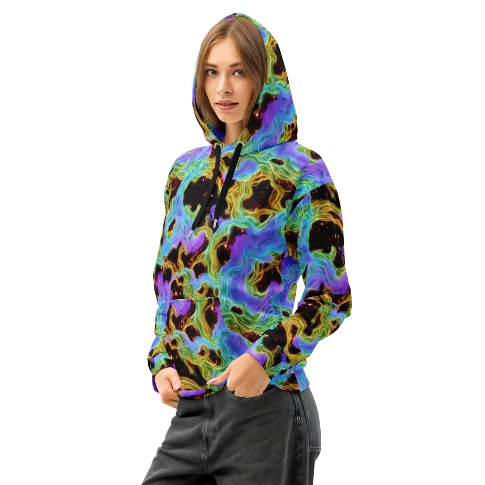 Galactic Tides on Cotton Hoodie — Left Front