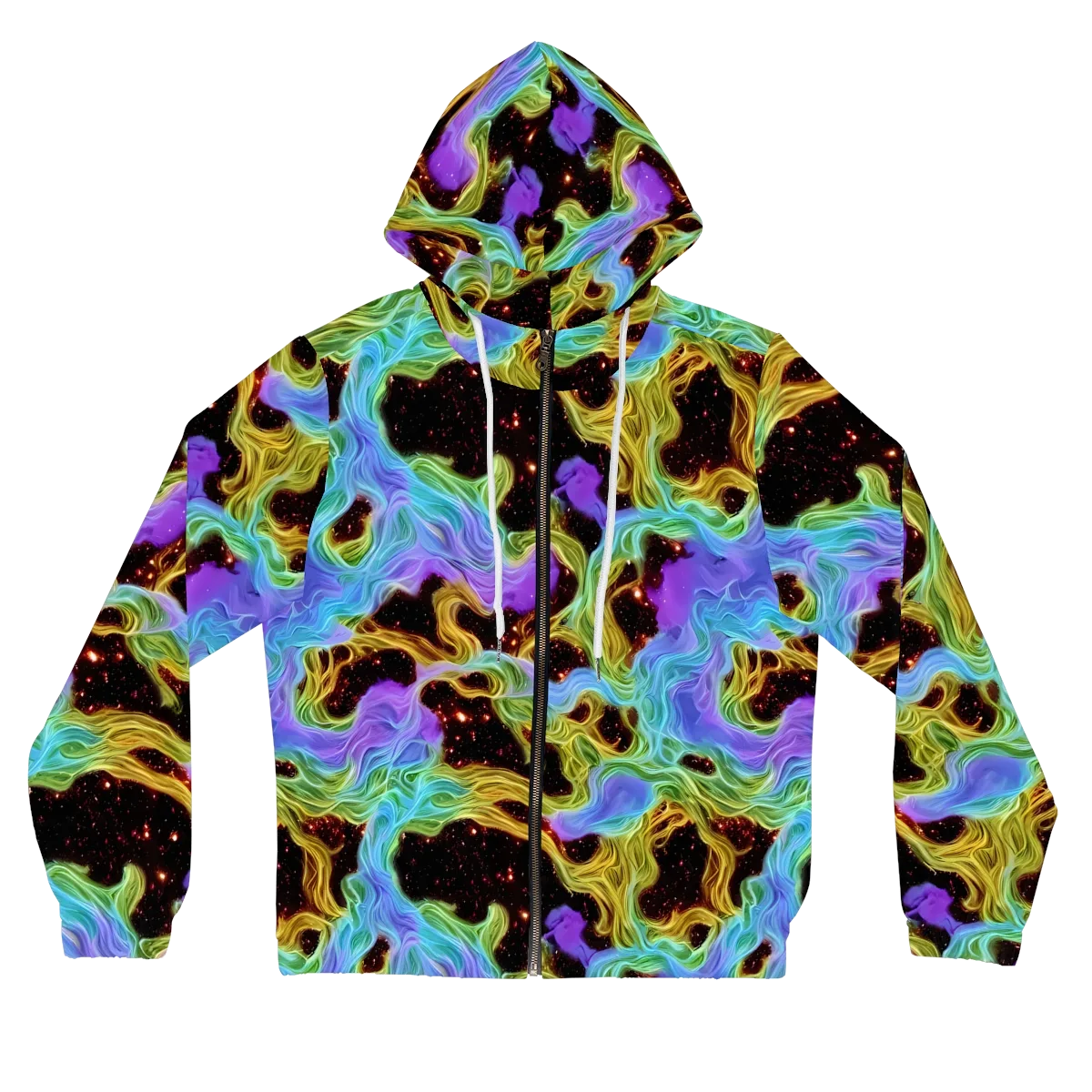 Galactic Tides on Women's Full-Zip Hoodie — Front