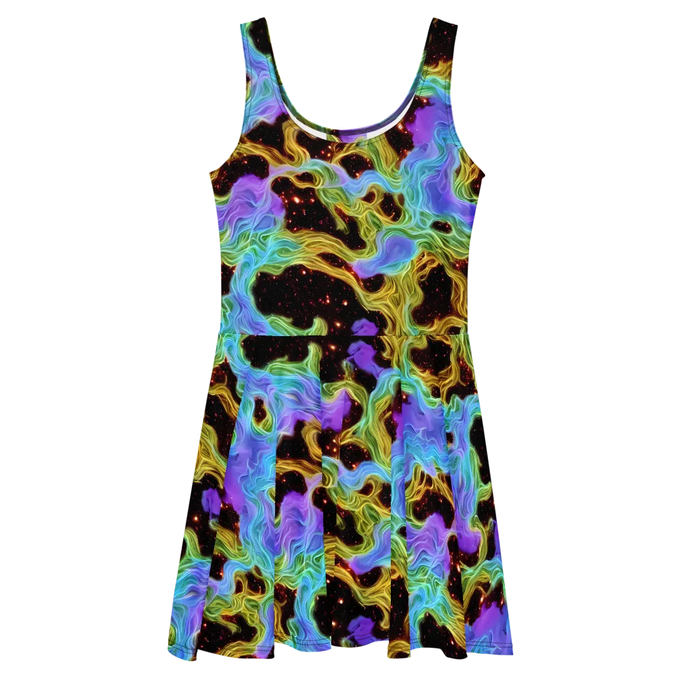 Galactic Tides on Skater Dress — Front
