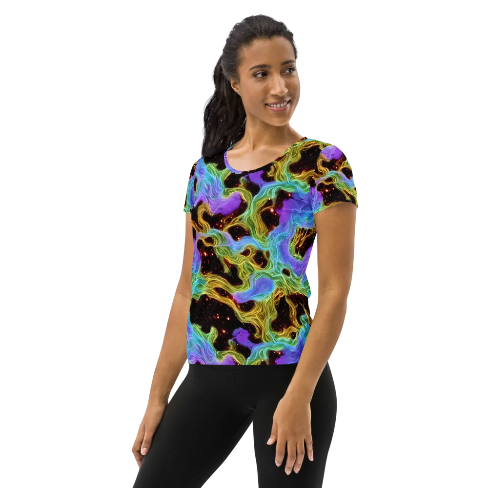 Galactic Tides on Women's Athletic T-Shirt — Left